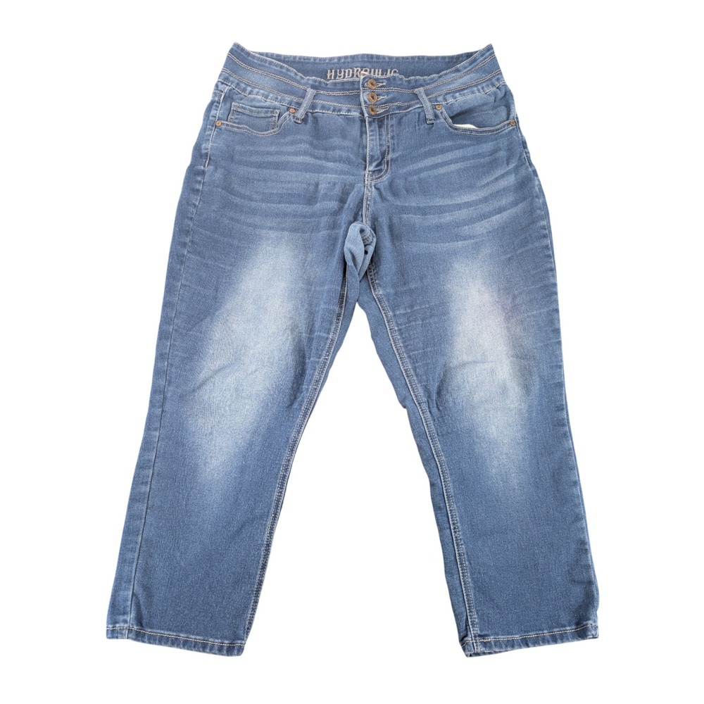 Hydraulic‎ Nolita Cotton Blue Capri Jeans Cropped Pants Womens Size 16 Bottoms